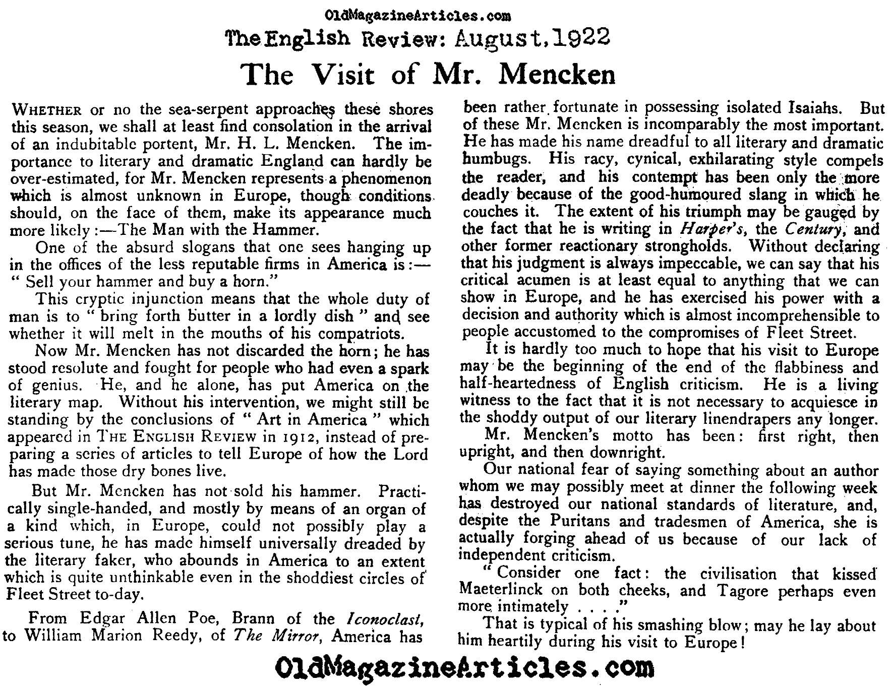 mencken essay Hl mencken essays - use from our cheap custom term paper writing services and benefit from perfect quality order the necessary review here and forget about your fears proposals, essays and academic papers of top quality. mencken essay Hl mencken essays - use from our cheap custom term paper writing services and benefit from perfect quality order the necessary review here and forget about your fears proposals, essays and academic papers of top quality.
